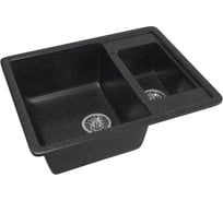 Мойка mixline ML-GM21 двухчашевая, черная, 308, 485х600х190 мм 525167