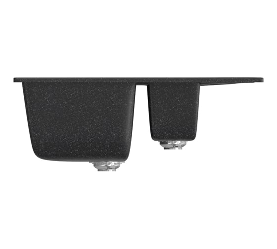 Мойка mixline ML-GM22 двухчашевая, с крылом, черная, 308, 495х770х195 мм 525178