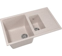 Мойка mixline ML-GM22 двухчашевая, с крылом, песочная, 302, 495х770х195 мм 525173