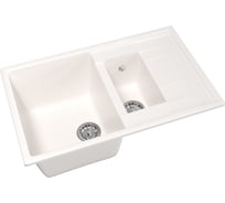 Мойка mixline ML-GM22 двухчашевая, с крылом, молоко, 341, 495х770х195 мм 532403