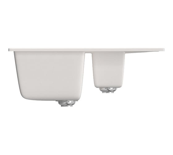 Мойка mixline ML-GM22 двухчашевая, с крылом, молоко, 341, 495х770х195 мм 532403