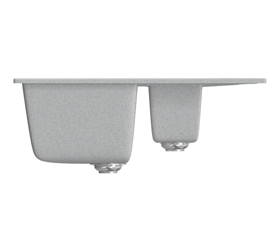 Мойка mixline ML-GM22 двухчашевая, с крылом, серая, 310, 495х770х195 мм 525177