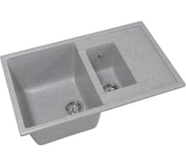Мойка mixline ML-GM22 двухчашевая, с крылом, графит, 342, 495х770х195 мм 533164