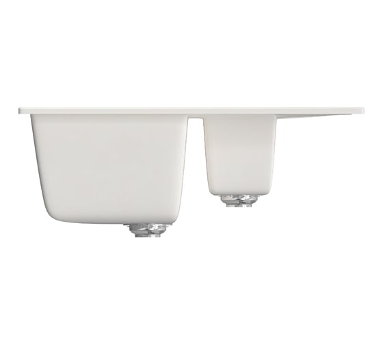 Мойка mixline ML-GM22 двухчашевая, с крылом, белая, 331, 495х770х195 мм 525183