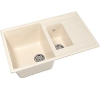 Мойка mixline ML-GM22 двухчашевая, с крылом, бежевая, 328, 495х770х195 мм 525182