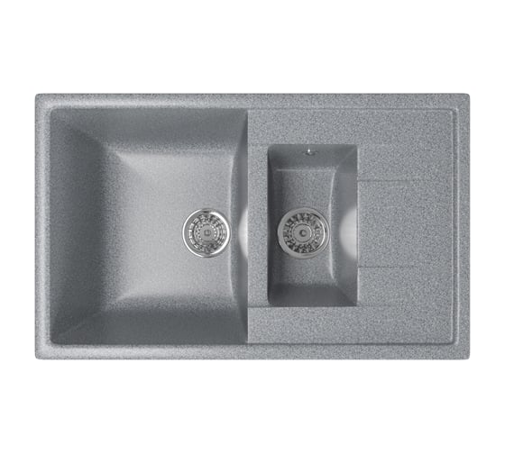 Мойка mixline ML-GM22 двухчашевая, с крылом, темно-серая, 309, 495х770х195 мм 525179