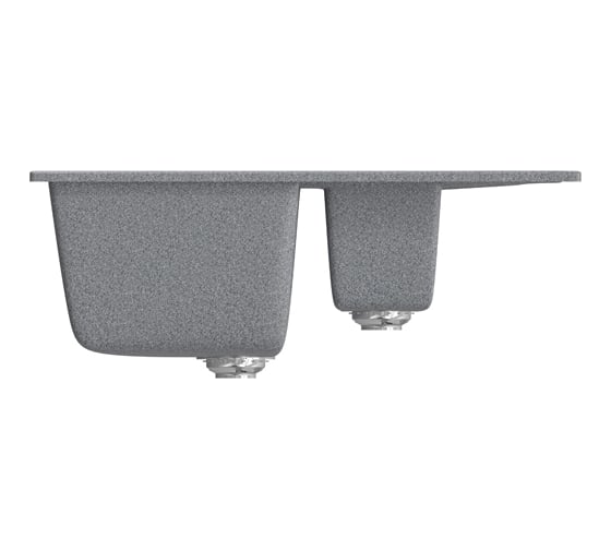 Мойка mixline ML-GM22 двухчашевая, с крылом, темно-серая, 309, 495х770х195 мм 525179