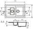 Мойка mixline ML-GM22 двухчашевая, с крылом, темно-серая, 309, 495х770х195 мм 525179 5
