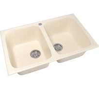 Мойка mixline ML-GM23 двухчашевая, бежевая, 328, 495х775х200 мм 525190