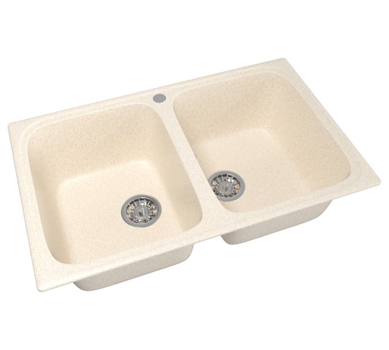 Мойка mixline ML-GM23 двухчашевая, бежевая, 328, 495х775х200 мм 525190