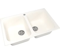 Мойка MIXLINE ML-GM23 двухчашевая, белая, 331, 495х775х200 мм 525191