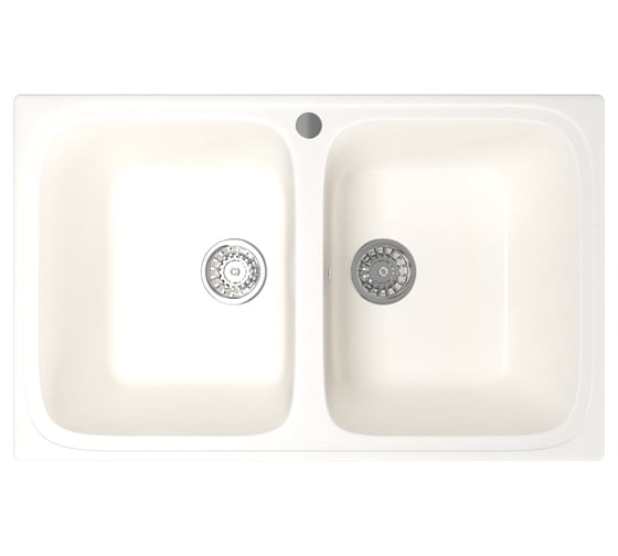 Мойка MIXLINE  ML-GM23 двухчашевая, белая, 331, 495х775х200 мм 525191