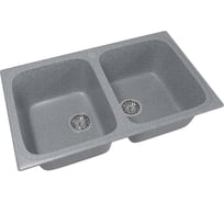Мойка mixline ML-GM23 двухчашевая, темно-серая, 309, 495х775х200 мм 525187