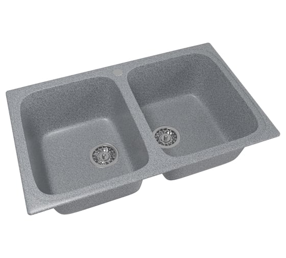Мойка mixline ML-GM23 двухчашевая, темно-серая, 309, 495х775х200 мм 525187 1