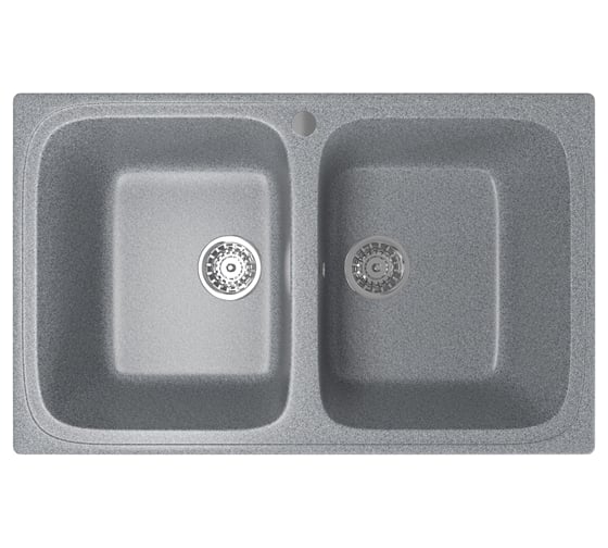 Мойка mixline ML-GM23 двухчашевая, темно-серая, 309, 495х775х200 мм 525187