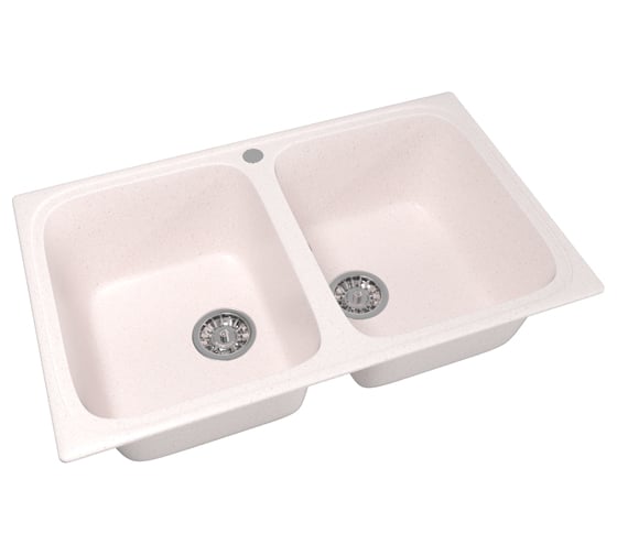 Мойка mixline ML-GM23 двухчашевая, светло-розовая, 311, 495х775х200 мм 525188 1