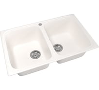 Мойка mixline ML-GM23 двухчашевая, молоко, 341, 495х775х200 мм 532404