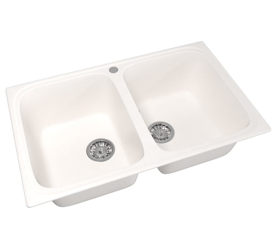Мойка mixline ML-GM23 двухчашевая, молоко, 341, 495х775х200 мм 532404 1