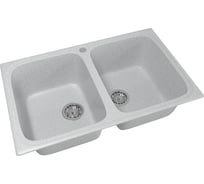 Мойка mixline ML-GM23 двухчашевая, серая, 310, 495х775х200 мм 525185