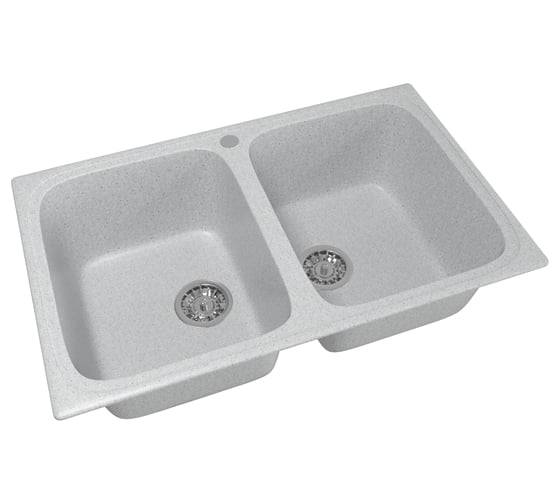 Мойка mixline ML-GM23 двухчашевая, серая, 310, 495х775х200 мм 525185