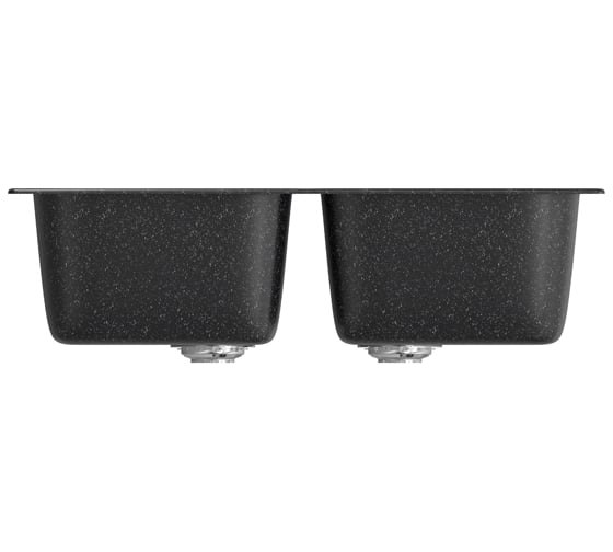 Мойка mixline ML-GM23 двухчашевая, черная, 308, 495х775х200 мм 525186