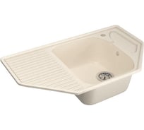 Мойка mixline ML-GM24 угловая, с крылом, бежевая, 328, 490х780х170 мм 525198