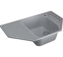 Мойка mixline ML-GM24 угловая, с крылом, темно-серая, 309, 490х780х170 мм 525195