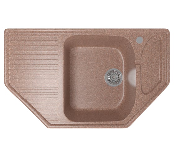 Мойка mixline ML-GM24 угловая, с крылом, терракотовая, 307, 490х780х170 мм 525197