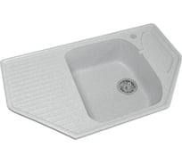 Мойка mixline ML-GM24 угловая, с крылом, серая, 310, 490х780х170 мм 525193