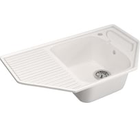 Мойка mixline ML-GM24 угловая, с крылом, белая, 331, 490х780х170 мм 525199