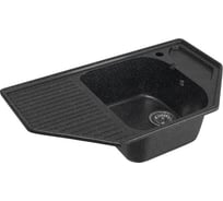 Мойка mixline ML-GM24 угловая, с крылом, черная, 308, 490х780х170 мм 525194