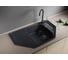Мойка mixline ML-GM24 угловая, с крылом, черная, 308, 490х780х170 мм 525194 4
