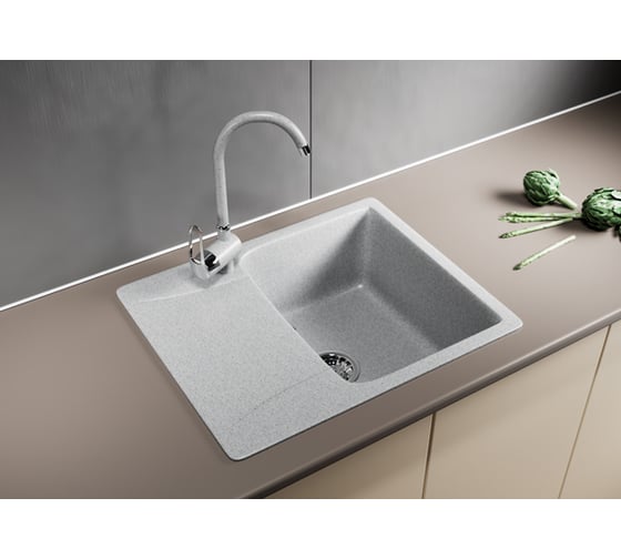 Мойка mixline ML-GM26 с крылом, серая, 310, 470х580х190 мм 525209