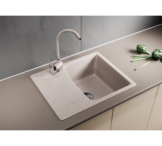 Мойка mixline ML-GM26 с крылом, песочная, 302, 470х580х190 мм 525208