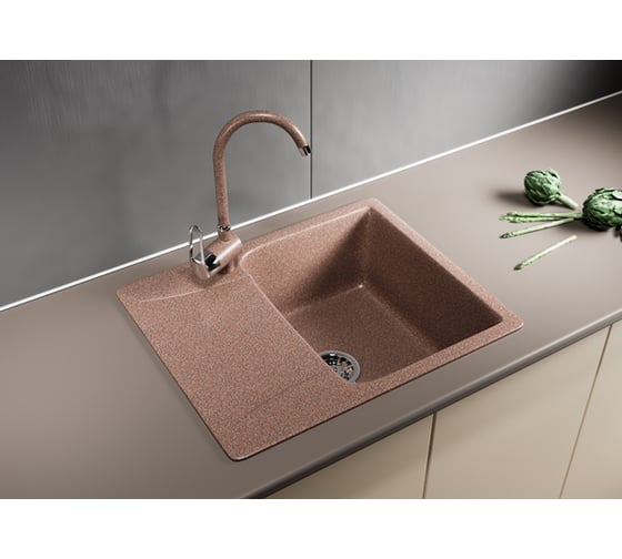 Мойка mixline ML-GM26 с крылом, терракотовая, 307, 470х580х190 мм 525213