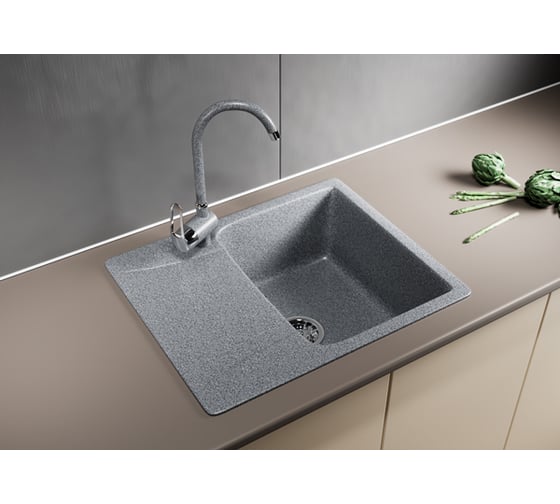 Мойка mixline ML-GM26 с крылом, темно-серая, 309, 470х580х190 мм 525211