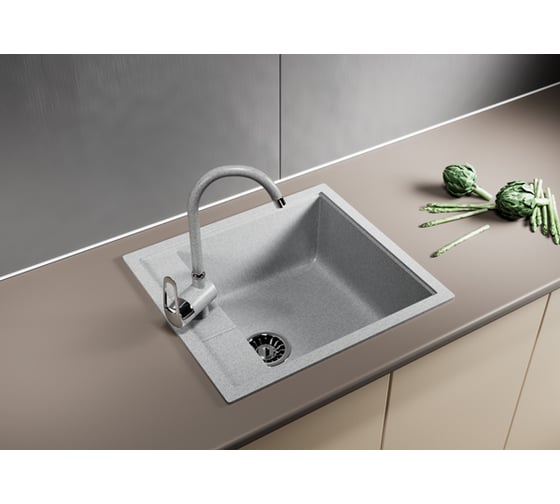 Мойка mixline ML-GM28 серая, 310, 445х500х190 мм 533510