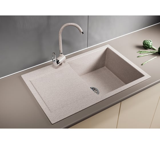 Мойка mixline ML-GM31 с крылом, песочная, 302, 495х770х190 мм 537713