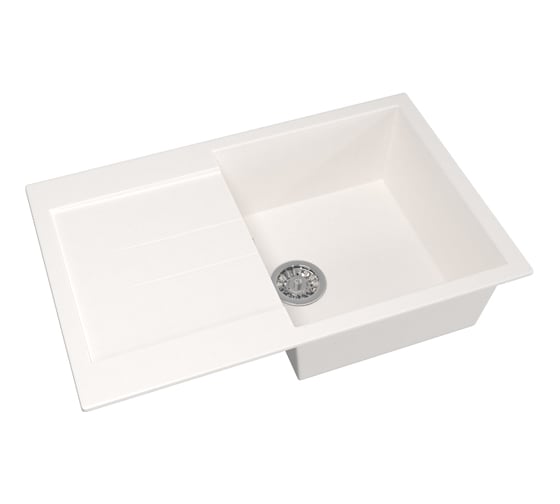 Мойка mixline ML-GM31 с крылом, белая, 331, 495х770х190 мм 537712