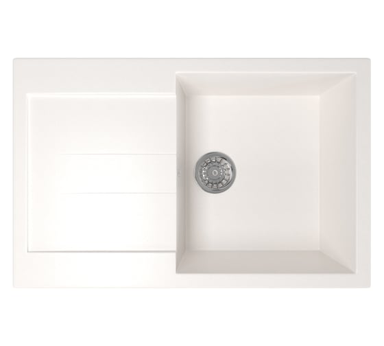 Мойка mixline ML-GM31 с крылом, белая, 331, 495х770х190 мм 537712