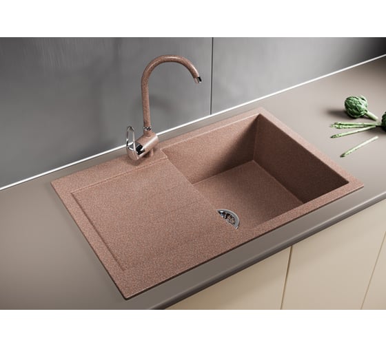 Мойка mixline ML-GM31 с крылом, терракотовая, 307, 495х770х190 мм 537716