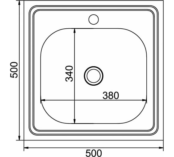 Мойка mixline 50х50х16 см, 0.4, выпуск 1 1/2 527965
