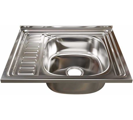 Мойка mixline 50х60х18 см, 0.8, правый выпуск 3 1/2, с сифоном 538195