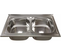 Мойка mixline 50х80х18 см, 0.6, 2 чаши, выпуск 3 1/2, с сифоном 530528