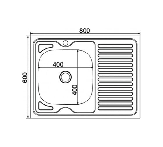Мойка mixline 60х80х16 см, 0.4, правый выпуск 1 1/2 527971