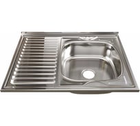 Мойка mixline 60х80х16 см, 0.6, правый выпуск 3 1/2, с сифоном 528017