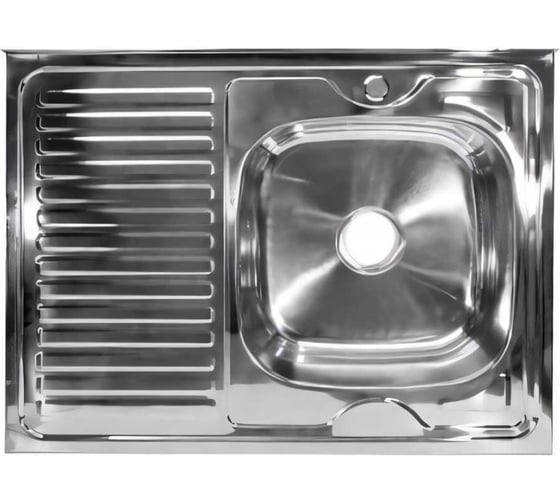 Мойка mixline 60х80х16 см, 0.6, правый выпуск 3 1/2, с сифоном 528017