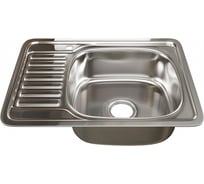 Врезная мойка mixline 50х65х18 см, 0.8, правый выпуск 3 1/2, с сифоном 533712