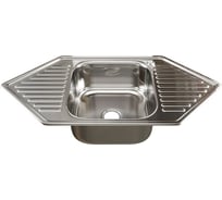 Врезная мойка mixline 50х95х18 см, 0.8, угловая, выпуск 3 1/2, с сифоном 532313