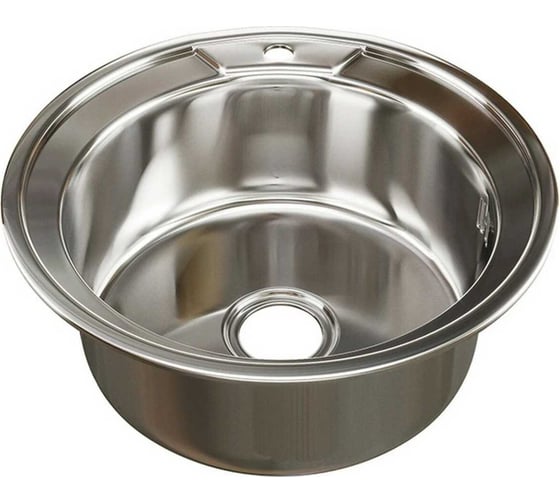 Мойка mixline круглая, 51х51х18 см, 0.8, выпуск 3 1/2, с сифоном, декор 532307